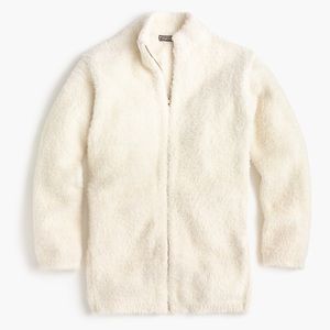 J. Crew Point Sur fuzzy zip up cardigan